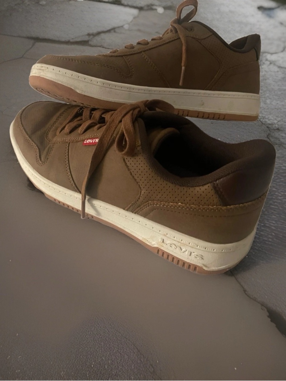 LEVI’S 8.5 MENS LACE-UP LOW TOP ATHLETIC SNEAKERS